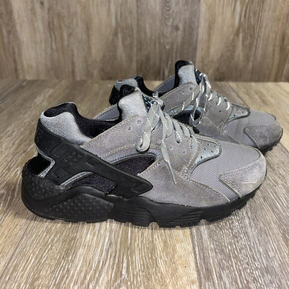 New Nike Huarache Run JSP DQ3661-001 Youth US Size 4Y Gray Black Sneaker Shoes - Picture 1 of 11